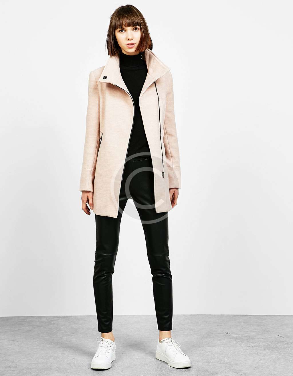 Pleated Coat With Flared Sleeves - Image 4