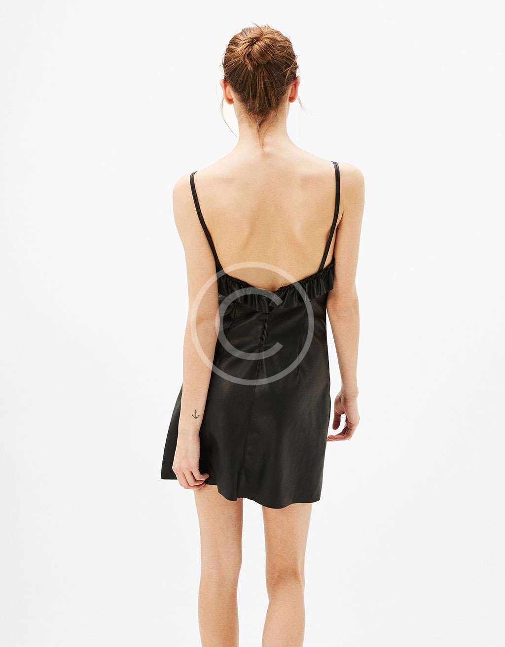 Off-The-Shoulder Leather Dress - Image 3