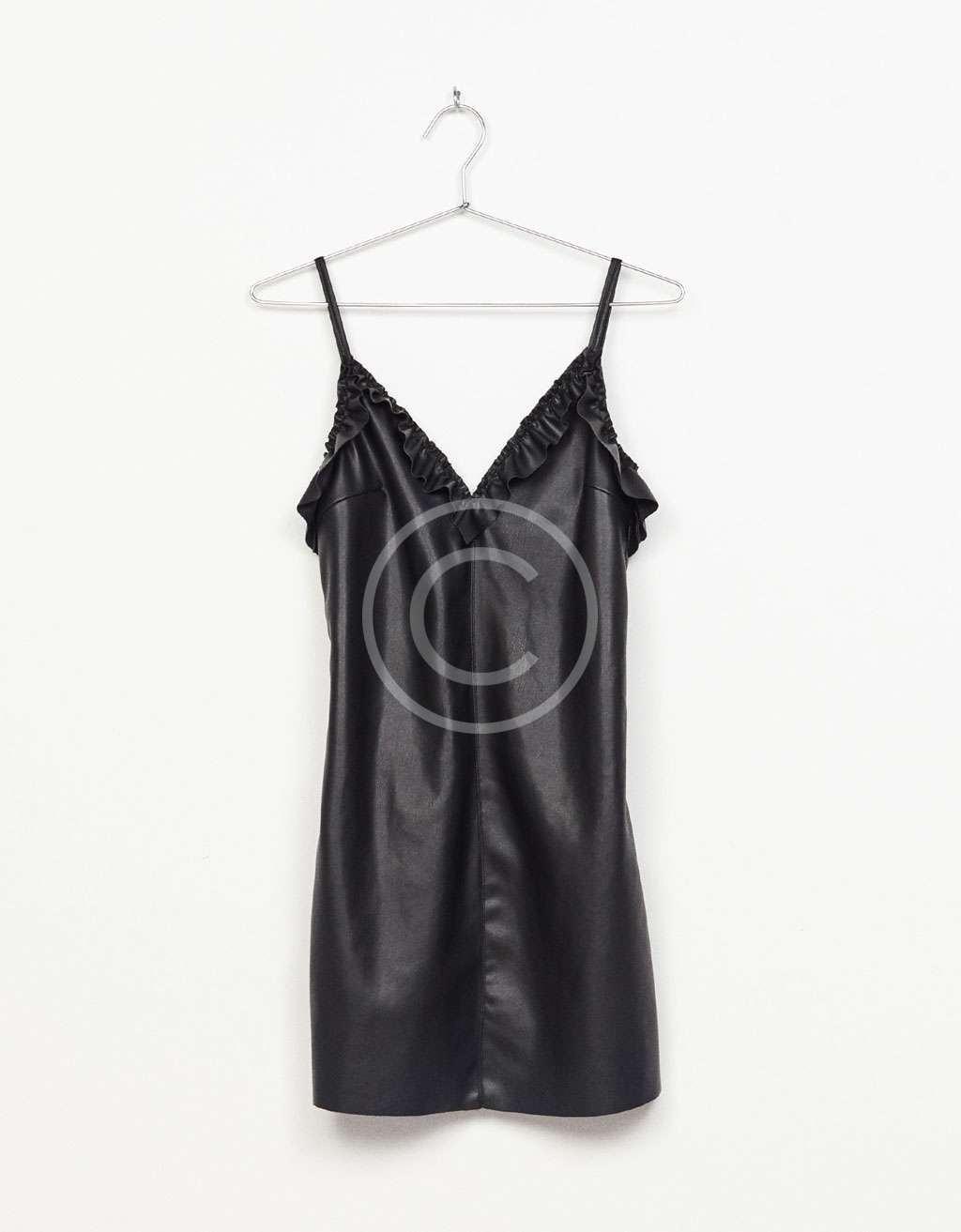 Off-The-Shoulder Leather Dress - Image 5